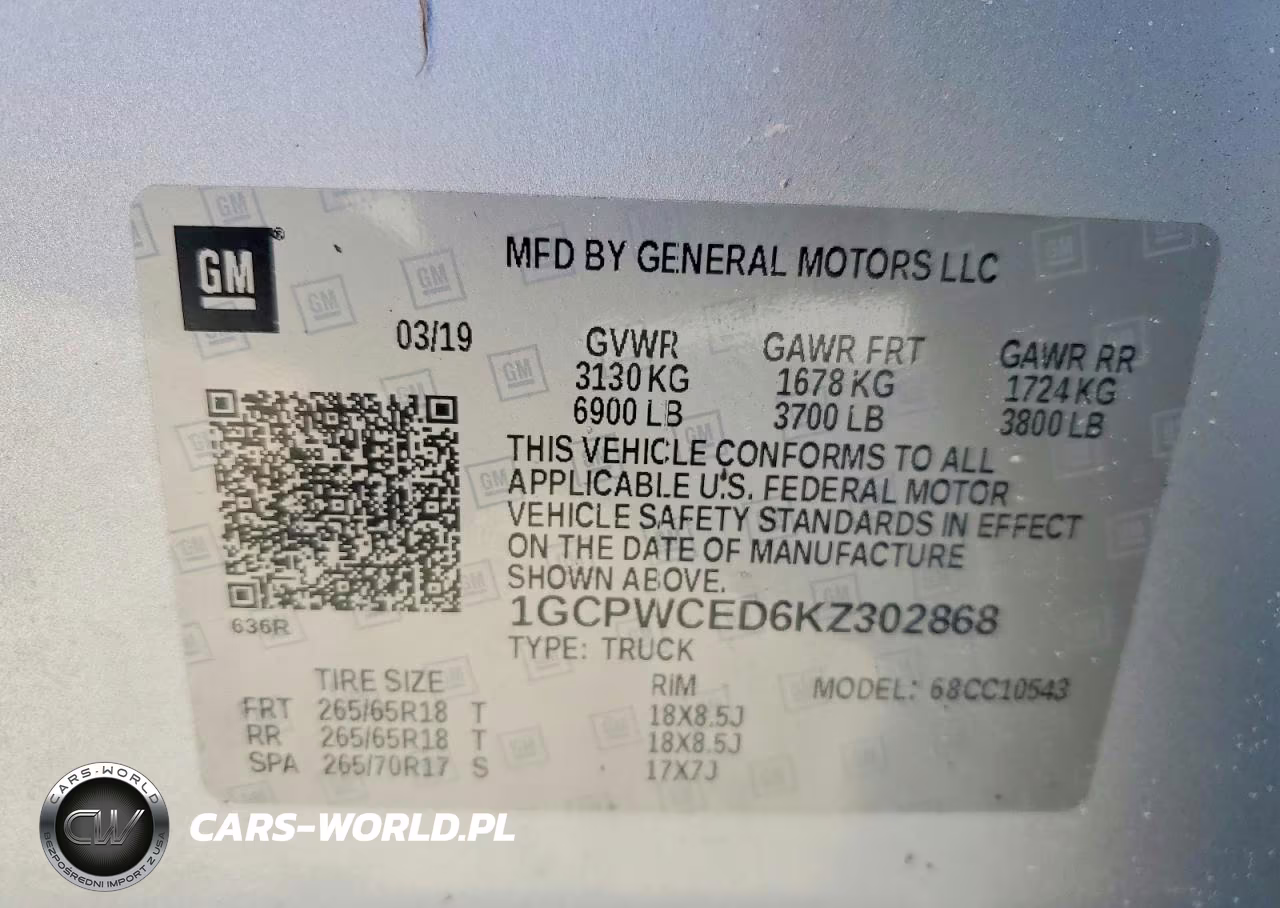 2019 Chevrolet Silverado C1500 Lt VIN:1GCPWCED6KZ302868 - 13