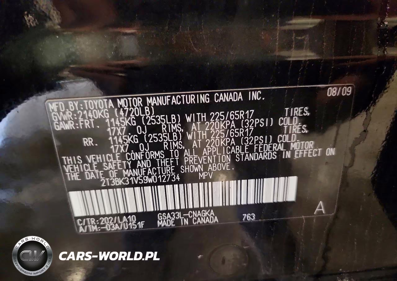 2009 Toyota Rav4 Limited VIN:2T3BK31V59W012734 - 13