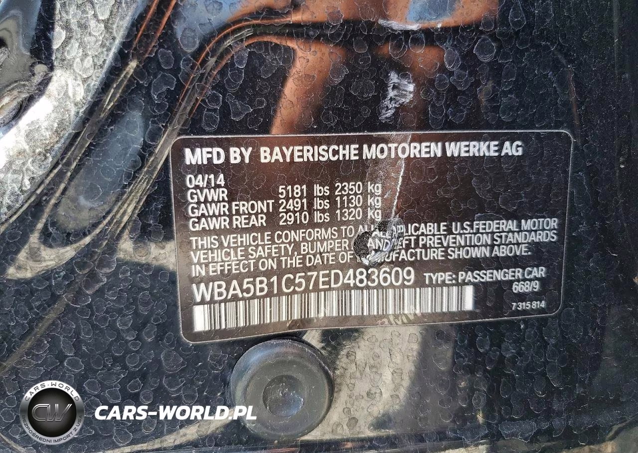 2014 BMW 535 I VIN:WBA5B1C57ED483609 - 12