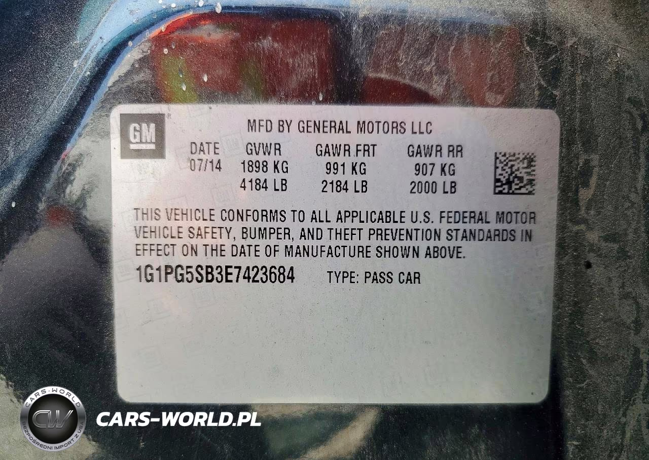 2014 Chevrolet Cruze Ltz VIN:1G1PG5SB3E7423684 - 12