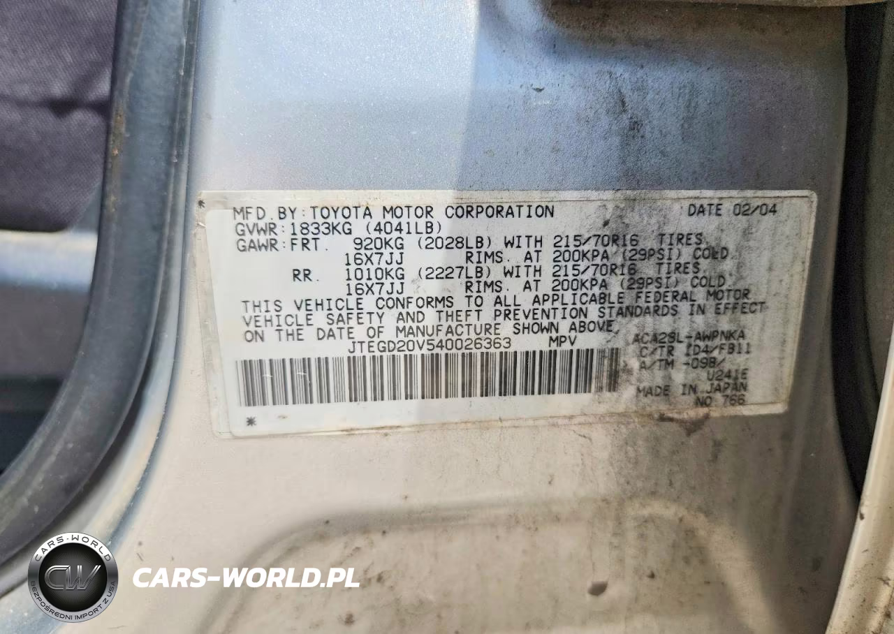 2004 Toyota Rav4 Base VIN:JTEGD20V540026363 - 13