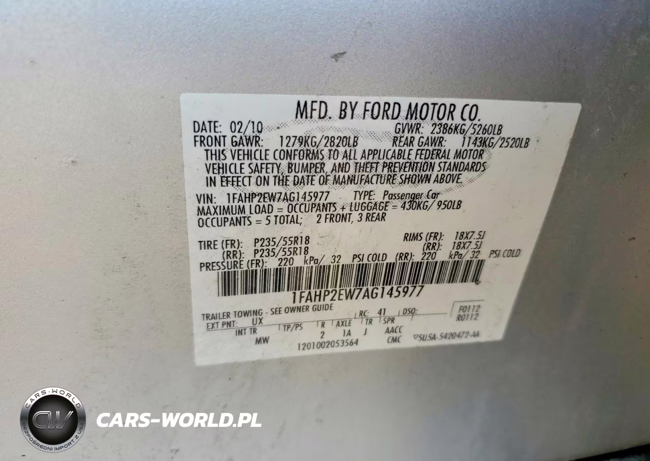2010 Ford Taurus Sel VIN:1FAHP2EW7AG145977 - 13