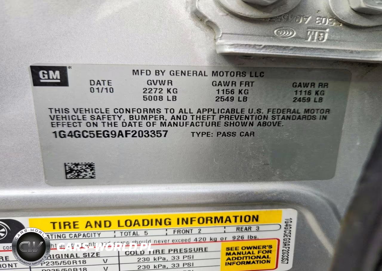 2010 Buick Lacrosse Cxl VIN:1G4GC5EG9AF203357 - 12
