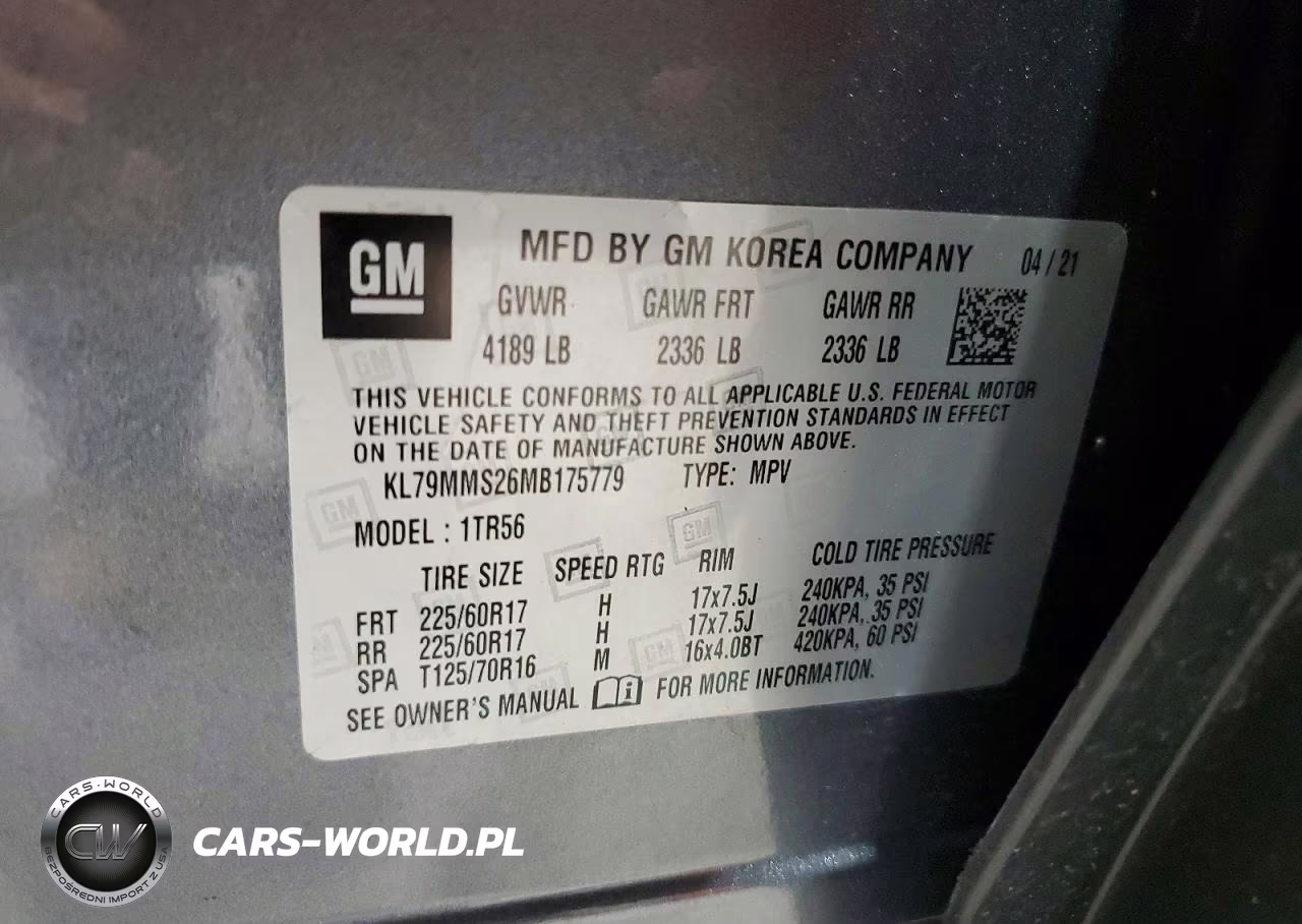 2021 Chevrolet Trailblazer Ls VIN:KL79MMS26MB175779 - 13