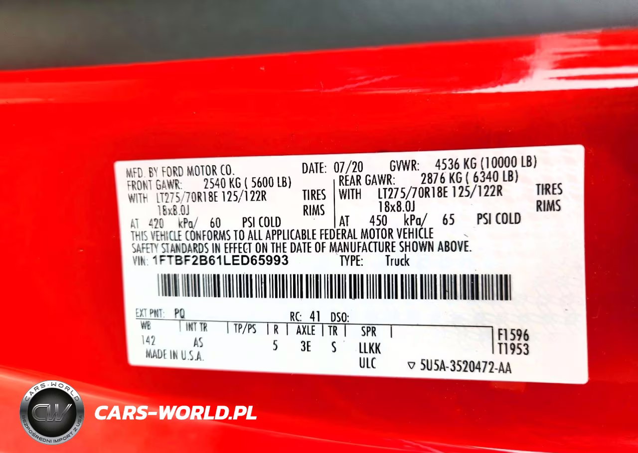 2020 Ford F250 Super Duty VIN:1FTBF2B61LED65993 - 12