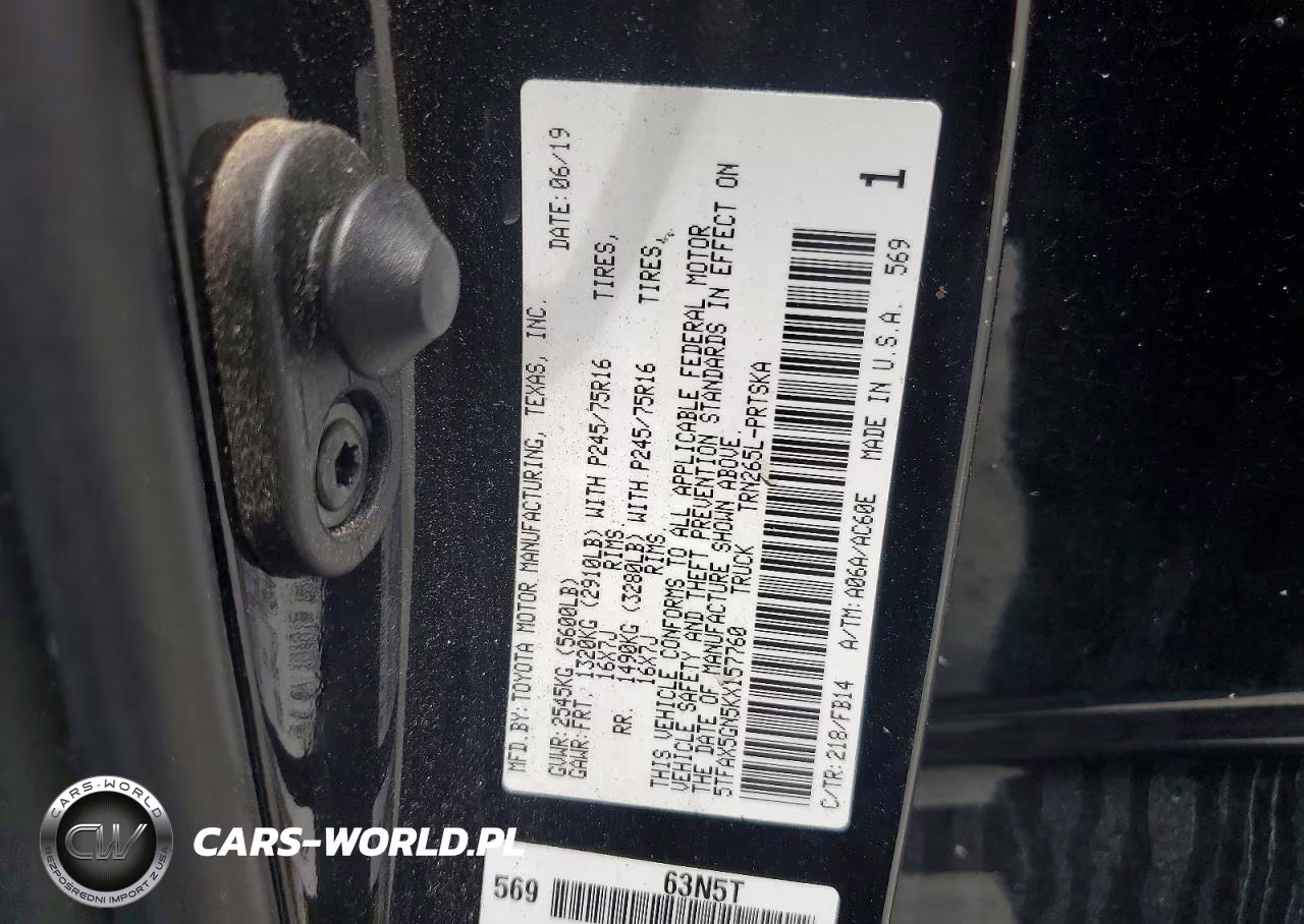 2019 Toyota Tacoma Sr VIN:5TFAX5GN5KX157760 - 13