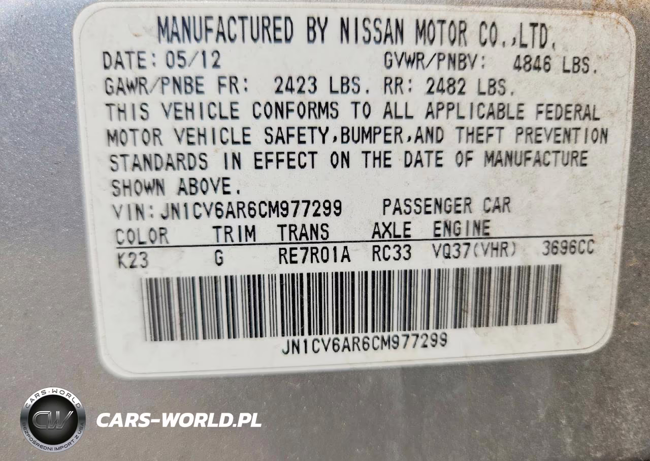 2012 Infiniti G37 Sedan X VIN:JN1CV6AR6CM977299 - 12
