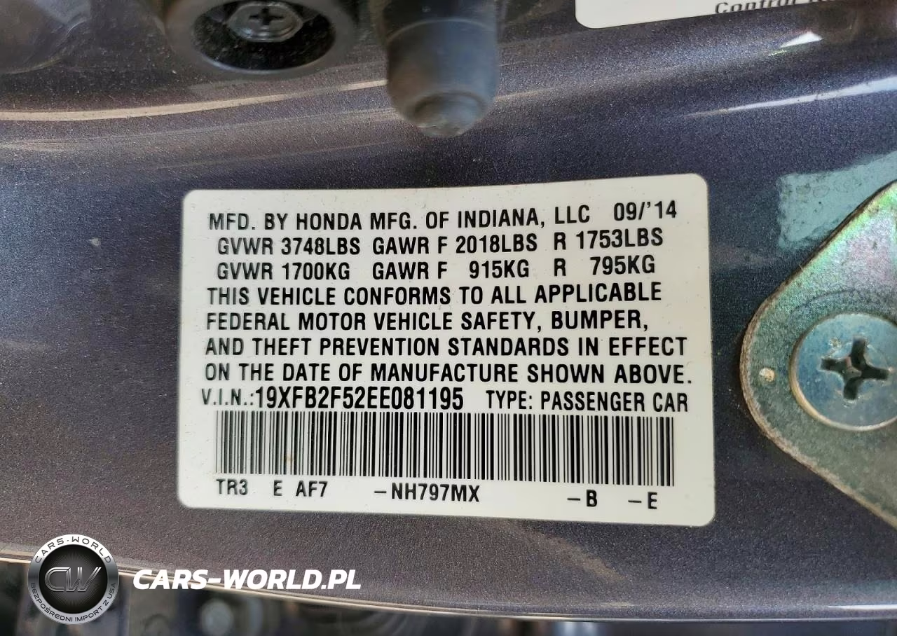 2014 Honda Civic Lx VIN:19XFB2F52EE081195 - 12