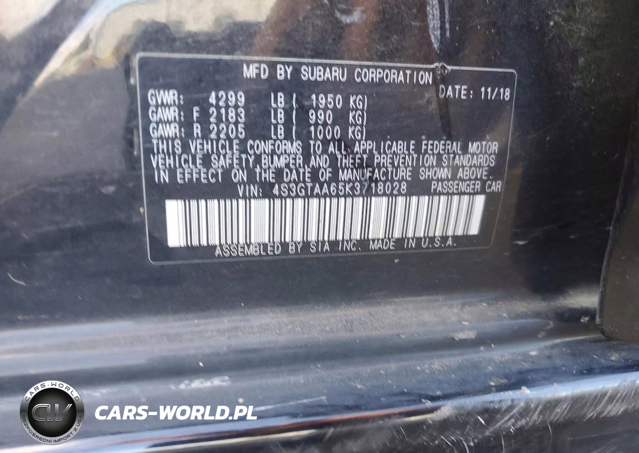 2019 Subaru Impreza VIN:4S3GTAA65K3718028 - 12