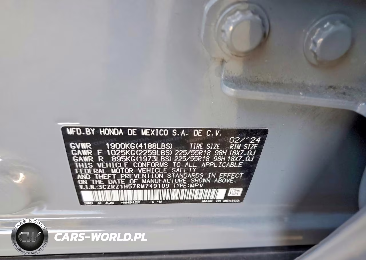 2024 Honda Hr-V Sport VIN:3CZRZ1H57RM749109 - 12