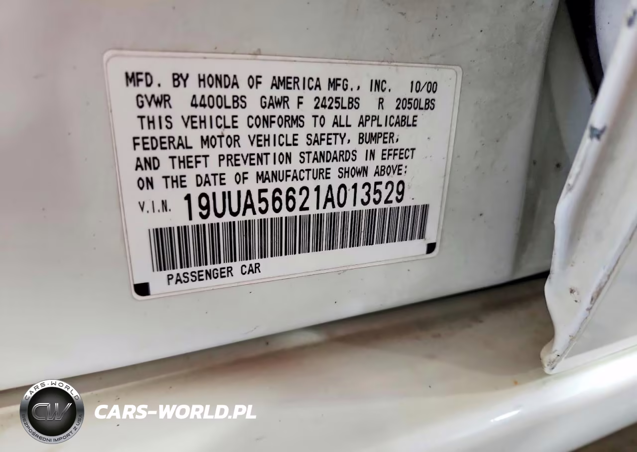 2001 Acura 3.2Tl VIN:19UUA56621A013529 - 12