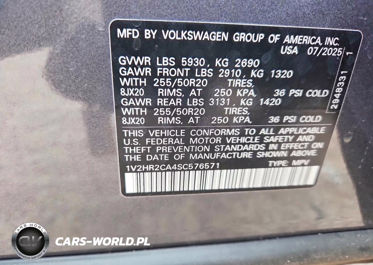 2025 Volkswagen Atlas Se VIN:1V2HR2CA4SC576571 - 13