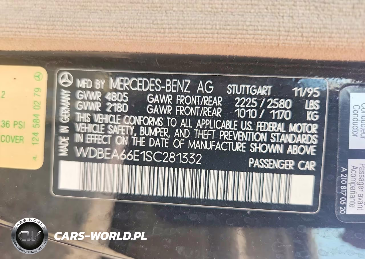1995 Mercedes-Benz E 320 VIN:WDBEA66E1SC281332 - 12