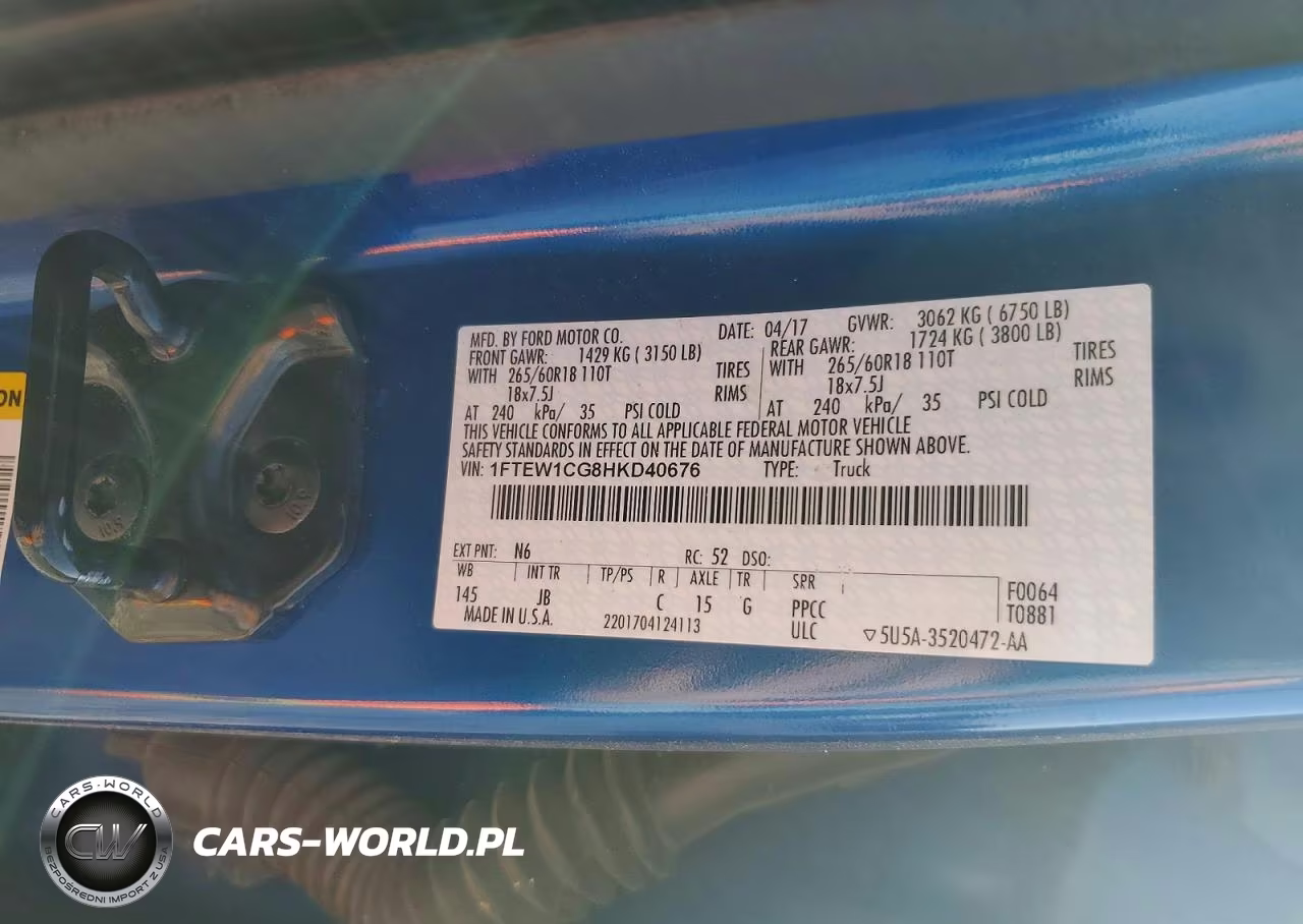 2017 Ford F150 Supercrew VIN:1FTEW1CG8HKD40676 - 12
