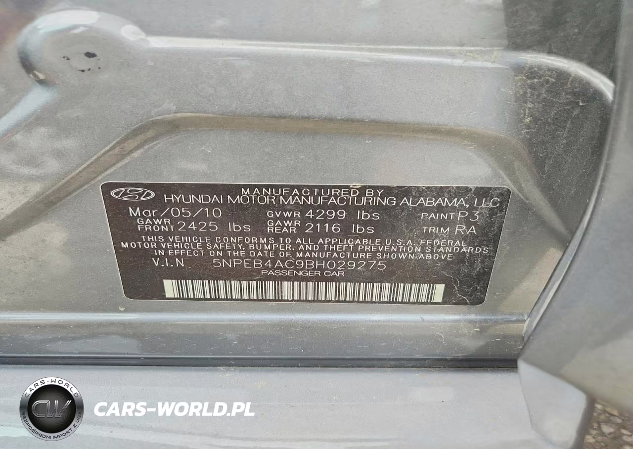 2011 Hyundai Sonata Gls VIN:5NPEB4AC9BH029275 - 13