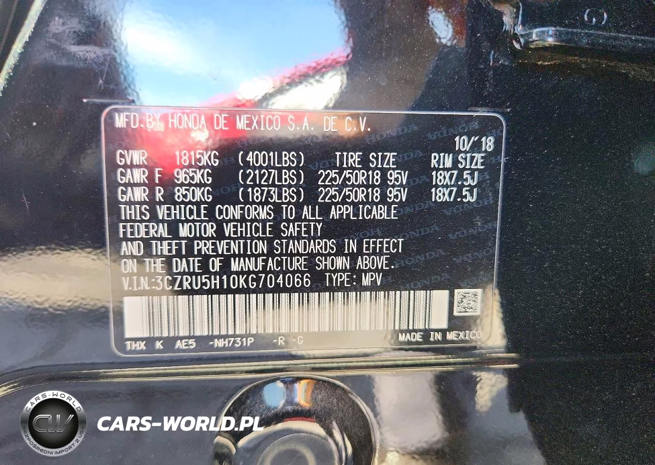 2019 Honda Hr-V Sport VIN:3CZRU5H10KG704066 - 13