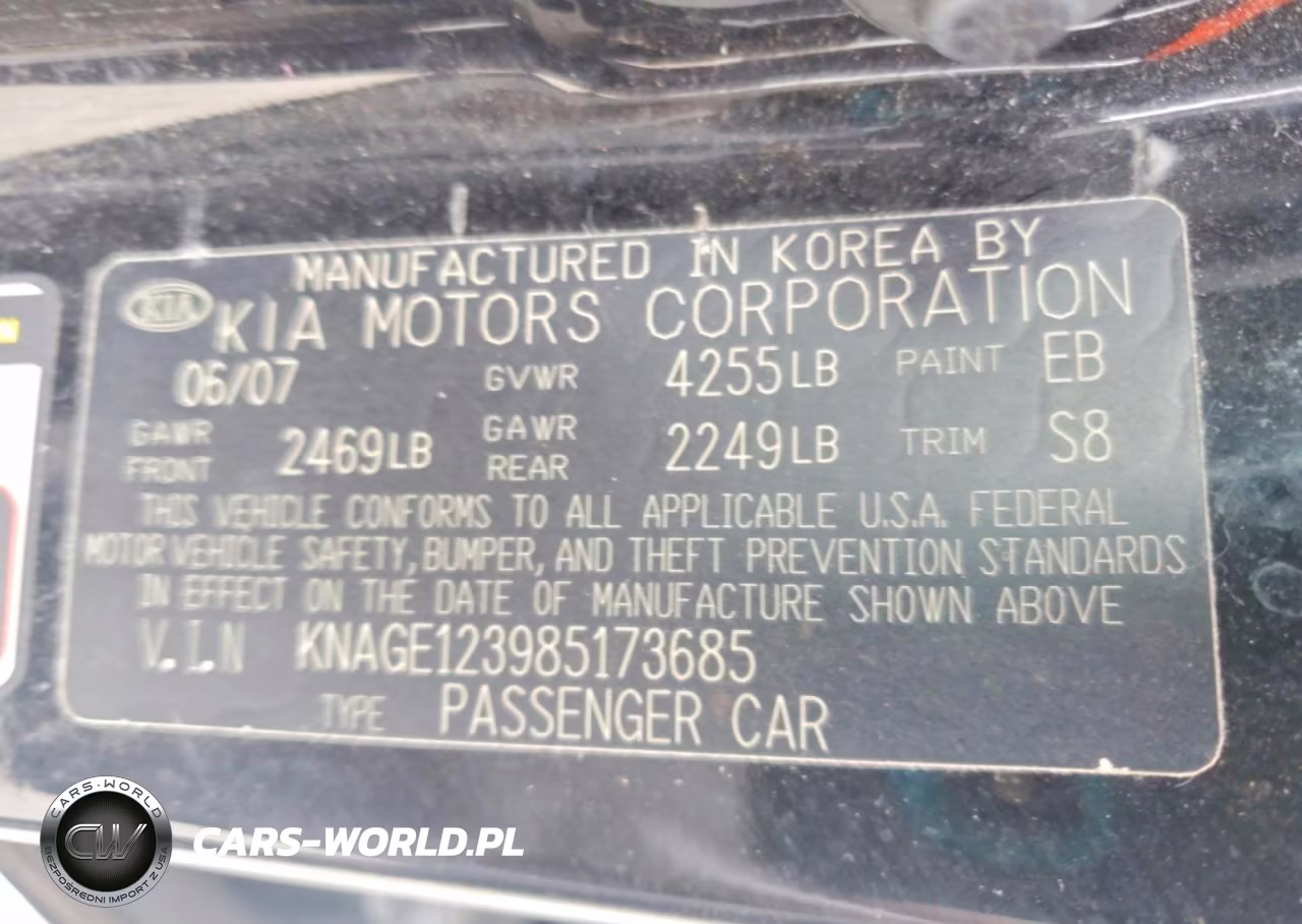 2008 Kia Optima Lx VIN:KNAGE123985173685 - 12