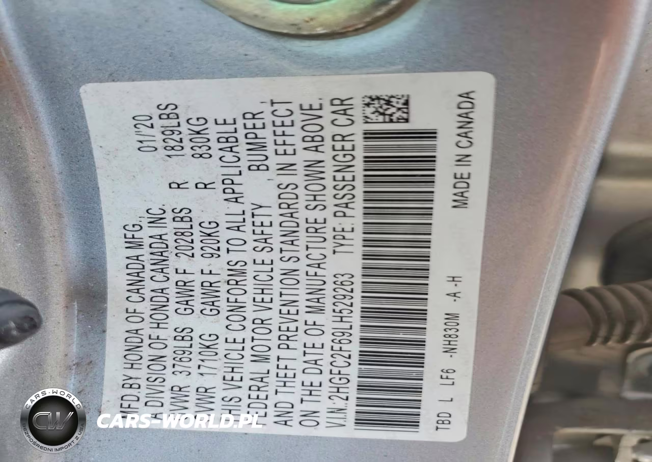 2020 Honda Civic Lx VIN:2HGFC2F69LH529263 - 12