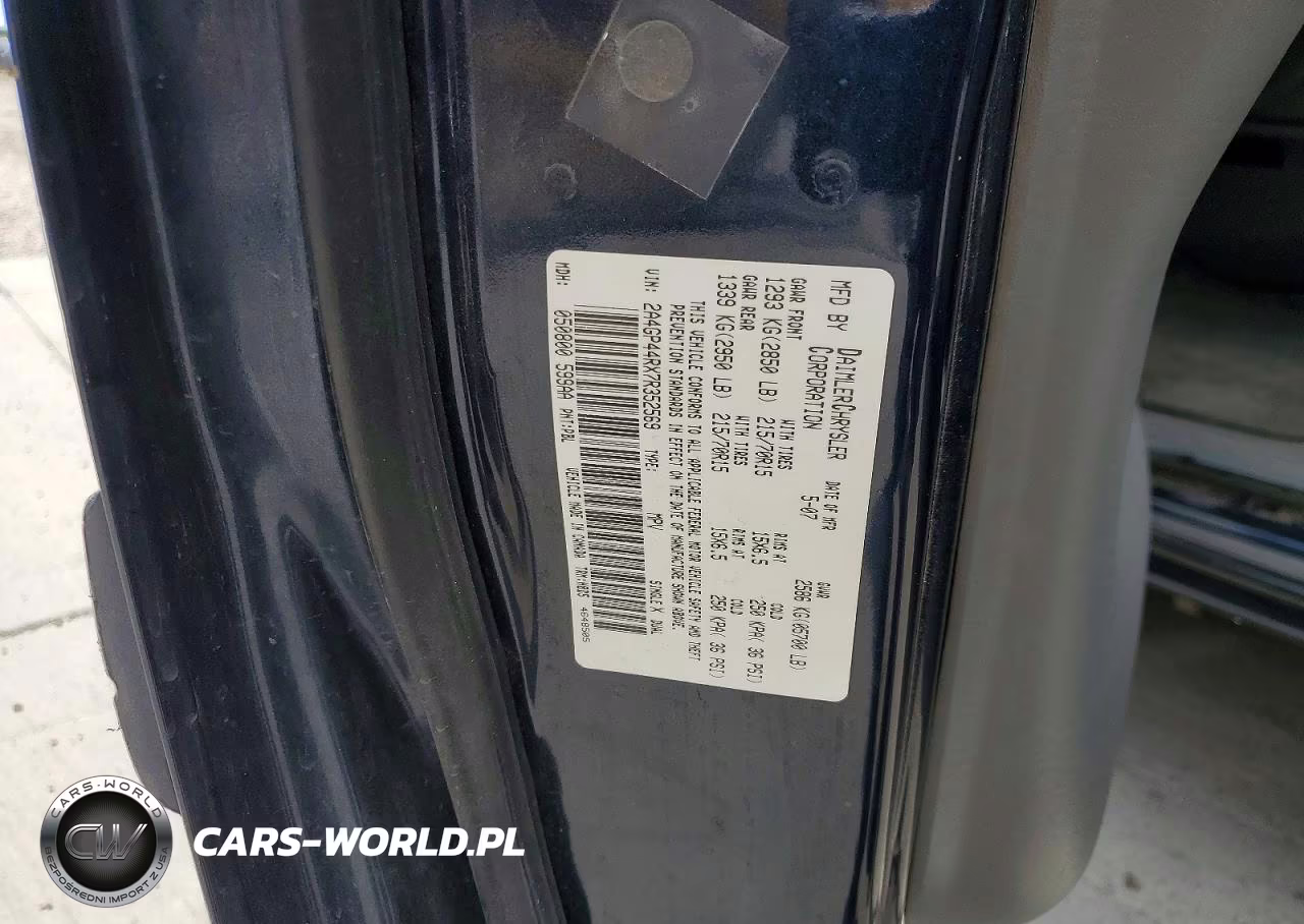 2007 Chrysler Town & Country Lx VIN:2A4GP44RX7R352569 - 12