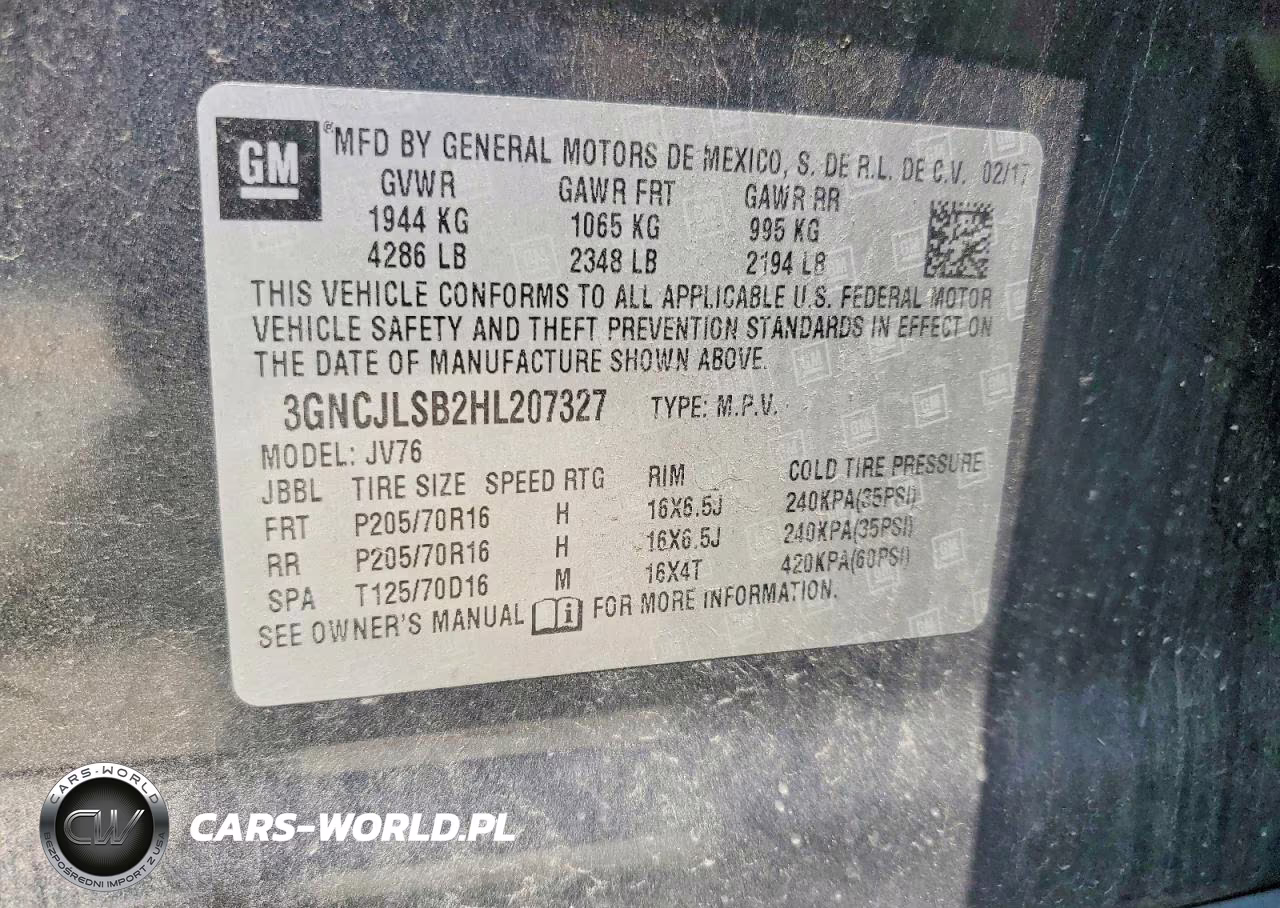 2017 Chevrolet Trax 1Lt VIN:3GNCJLSB2HL207327 - 13