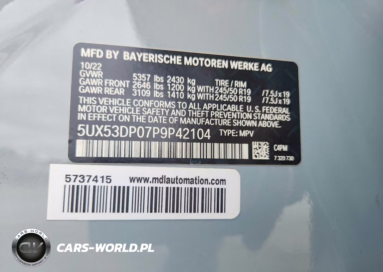 2023 BMW X3 xDrive30I VIN:5UX53DP07P9P42104 - 13