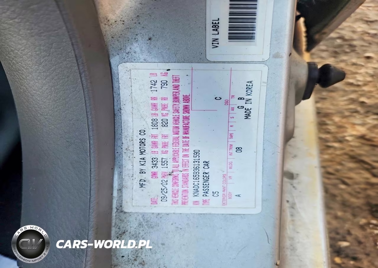 2003 Kia Rio Cinco VIN:KNADC165936131590 - 12