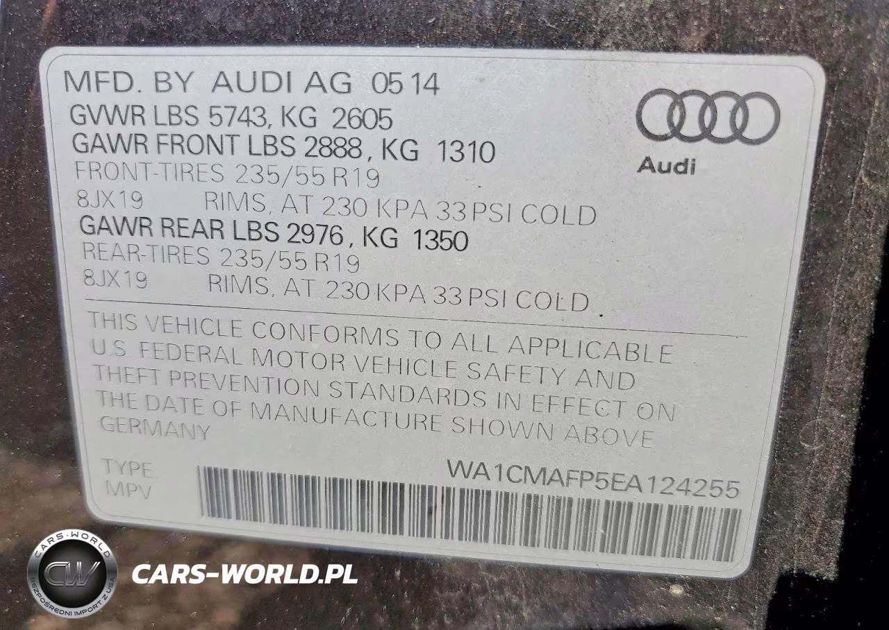 2014 Audi Q5 Tdi Premium Plus VIN:WA1CMAFP5EA124255 - 12