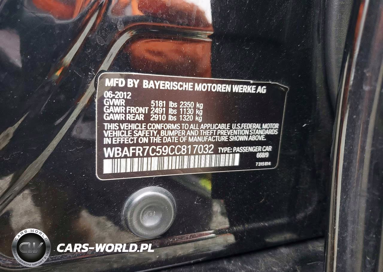 2019 BMW 5 Series 530I VIN:WBAFR7C59CC817032 - 12