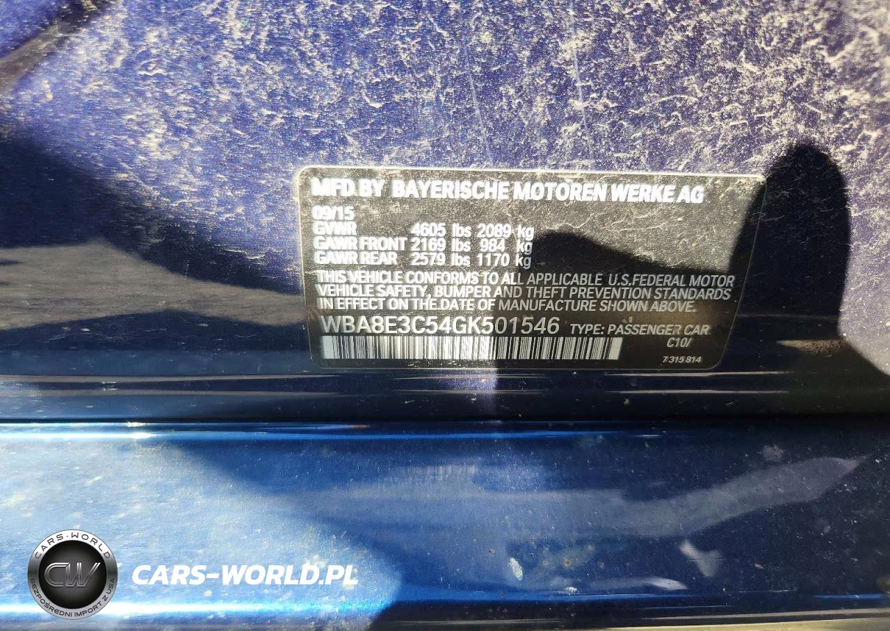 2016 BMW 328 Xi Sulev VIN:WBA8E3C54GK501546 - 12