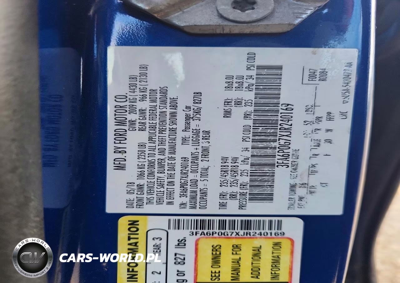 2018 Ford Fusion S VIN:3FA6P0G7XJR240169 - 12