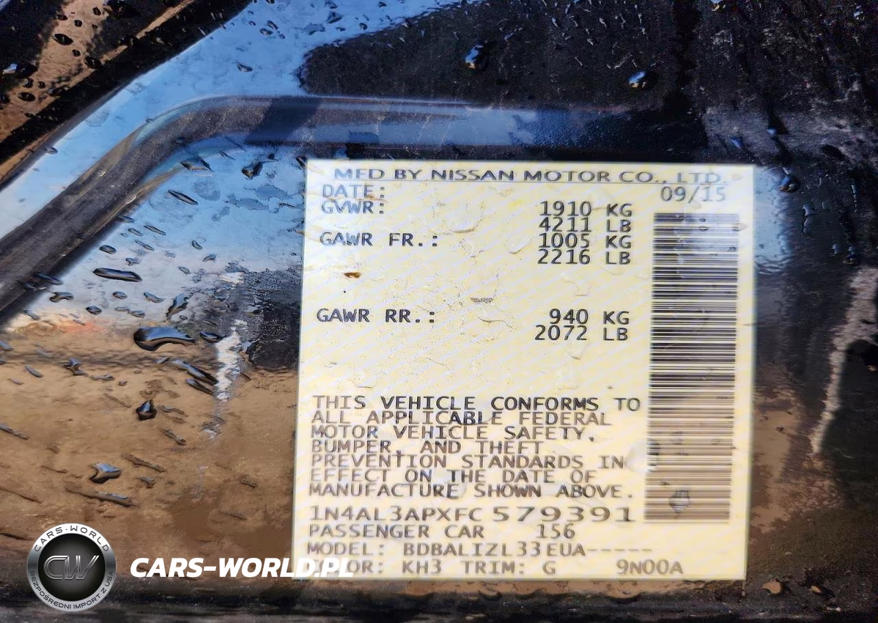 2015 Nissan Altima 2.5 Sv VIN:1N4AL3APXFC579391 - 12
