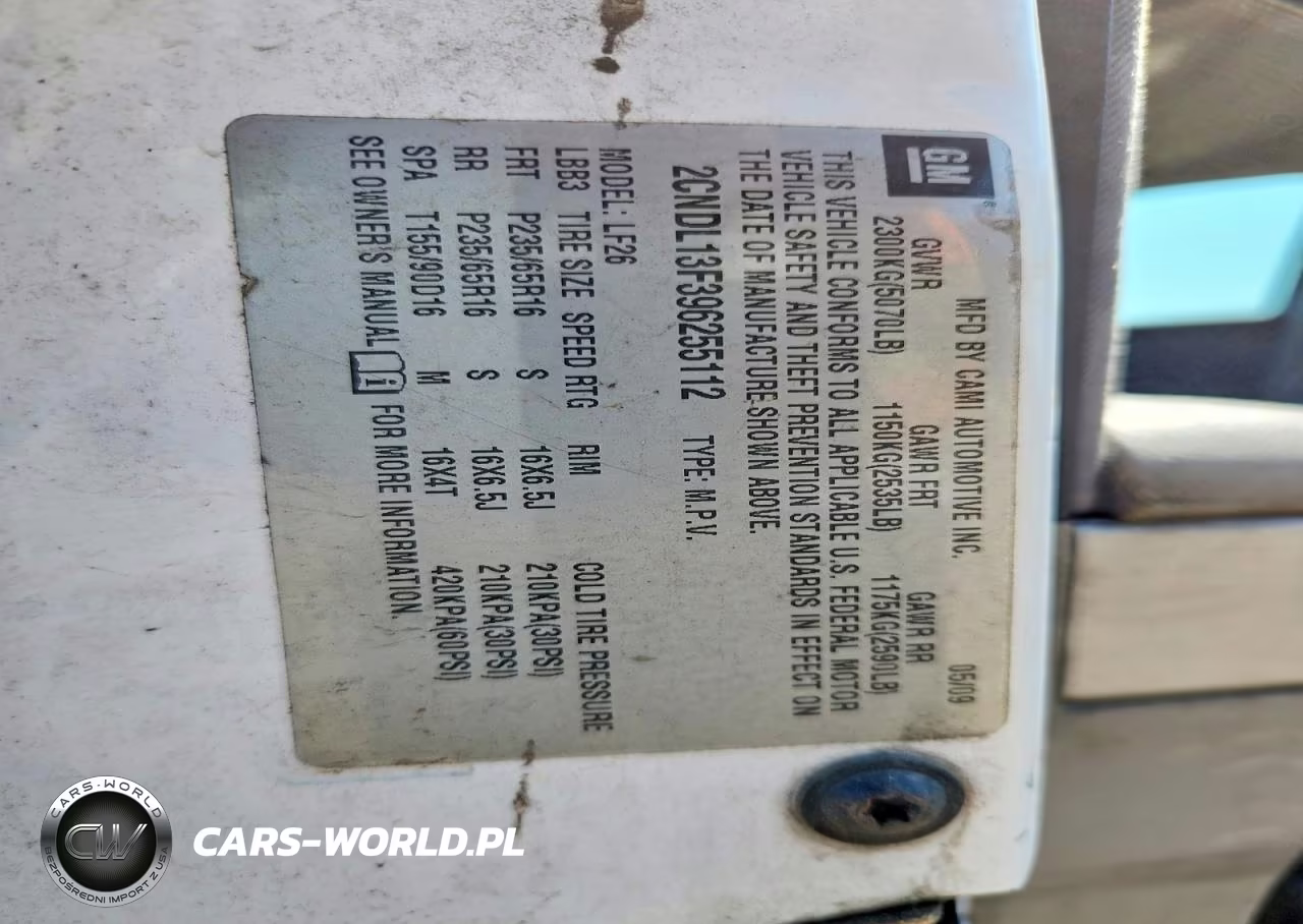 2009 Chevrolet Equinox Ls VIN:2CNDL13F396255112 - 13