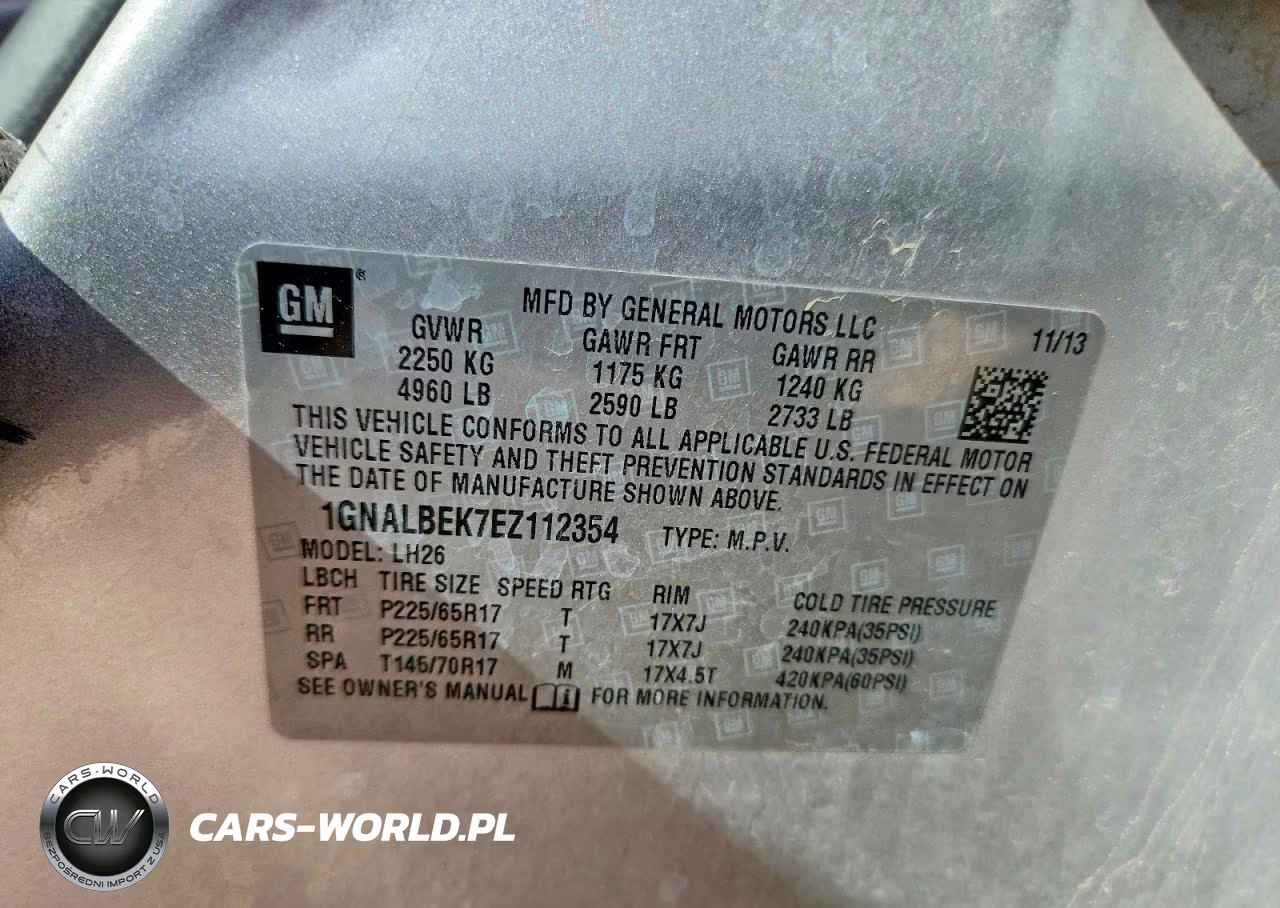 2014 Chevrolet Equinox Lt VIN:1GNALBEK7EZ112354 - 13