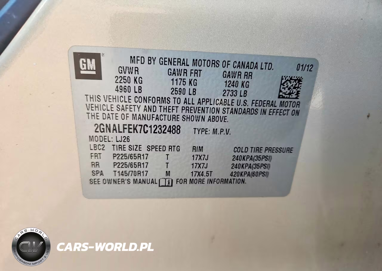 2012 Chevrolet Equinox Ltz VIN:2GNALFEK7C1232488 - 12