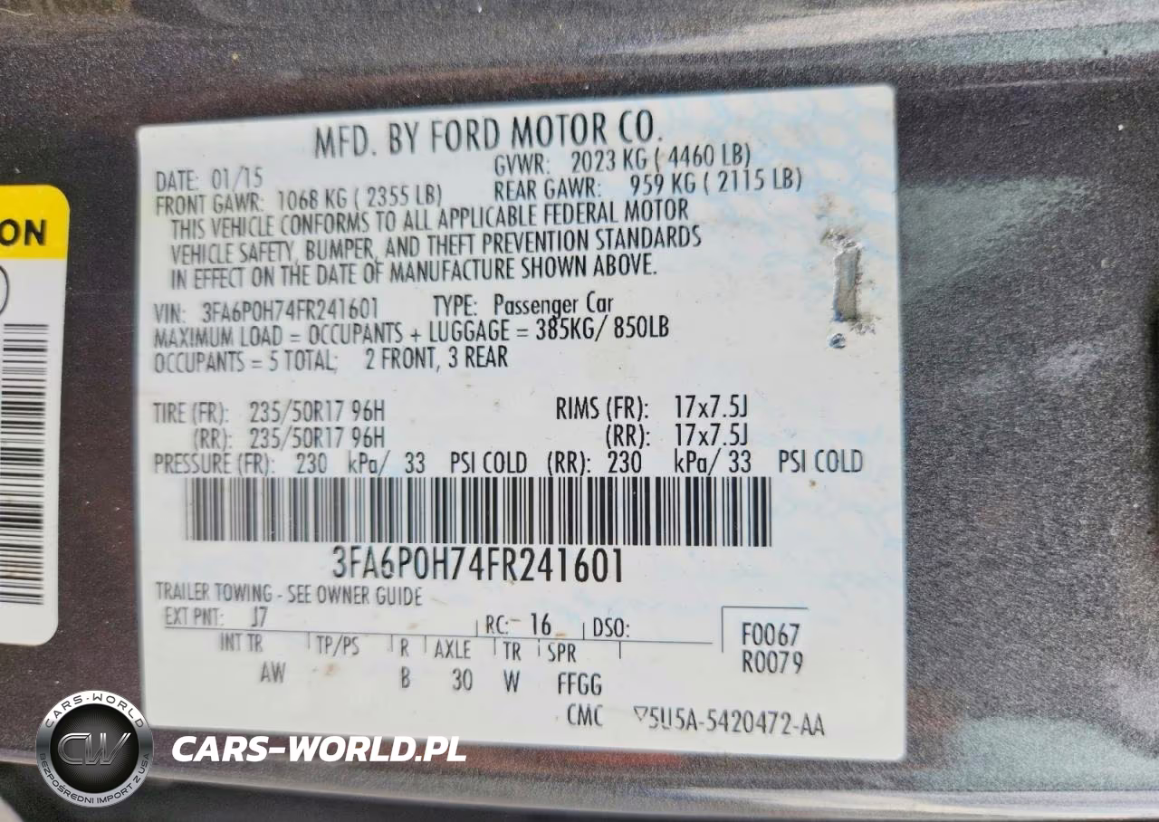2015 Ford Fusion Se VIN:3FA6P0H74FR241601 - 12