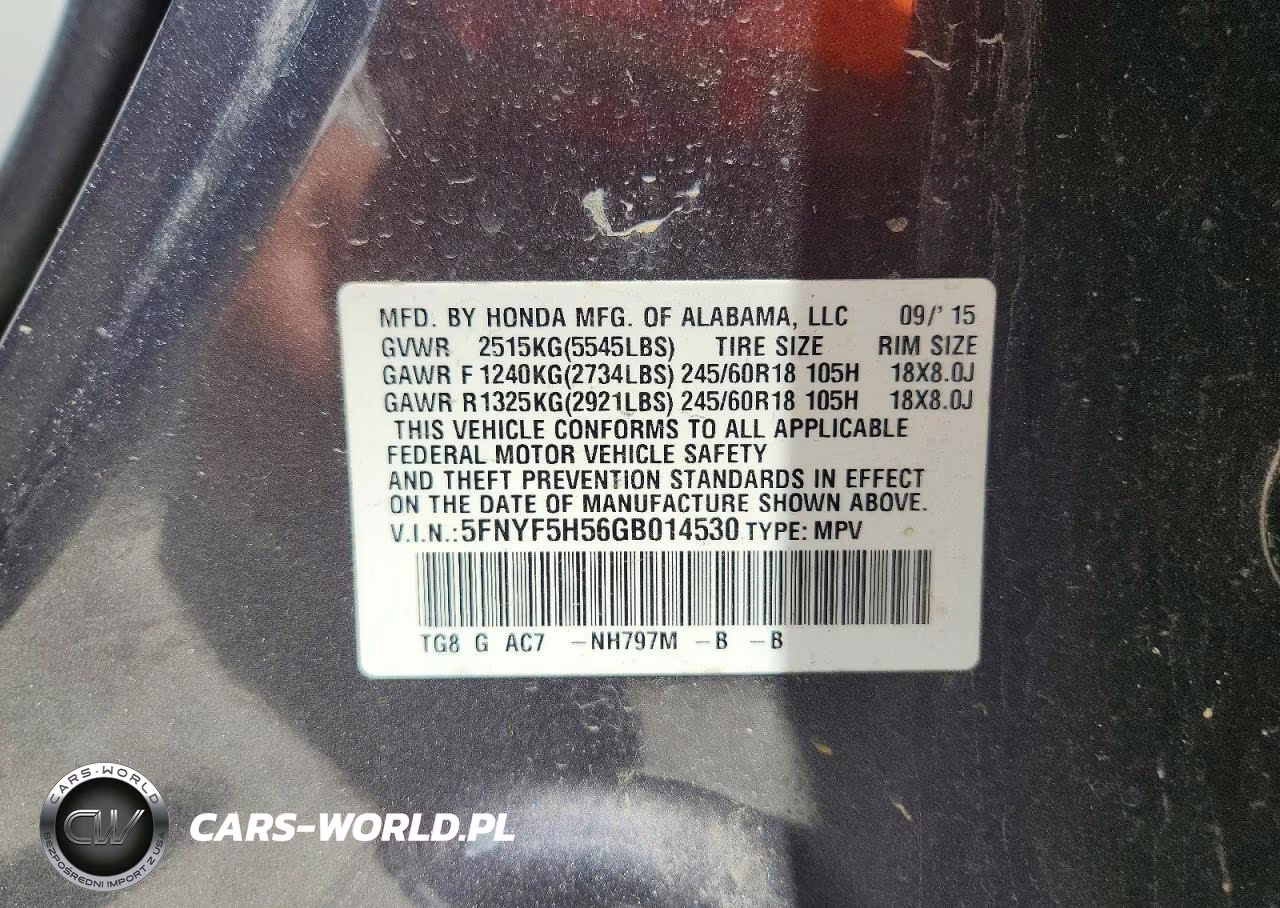 2016 Honda Pilot Exl VIN:5FNYF5H56GB014530 - 13