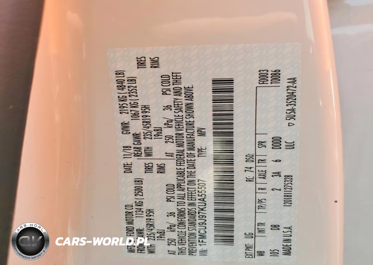 2019 Ford Escape Titanium VIN:1FMCU9J97KUA55507 - 13