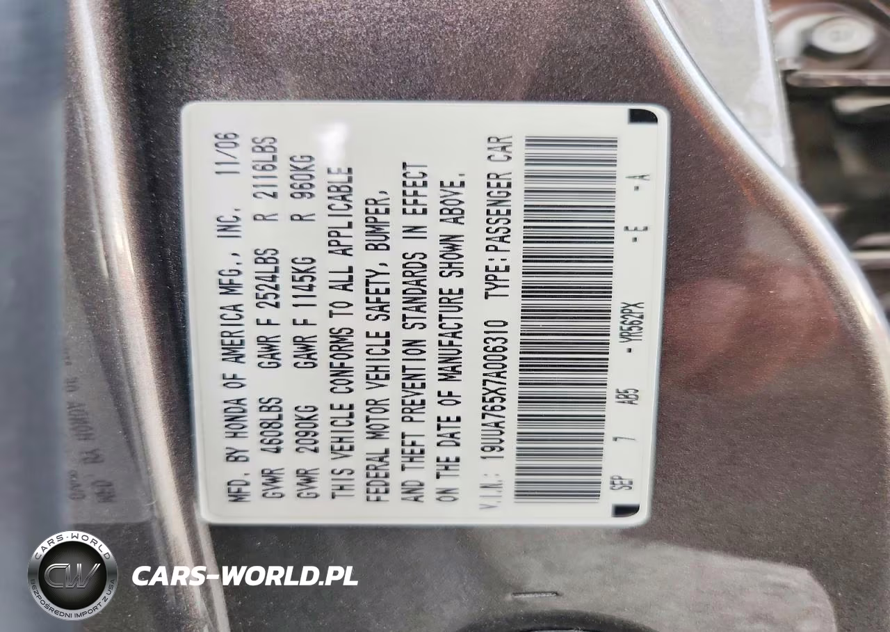 2007 Acura Tl Type S VIN:19UUA765X7A006310 - 13
