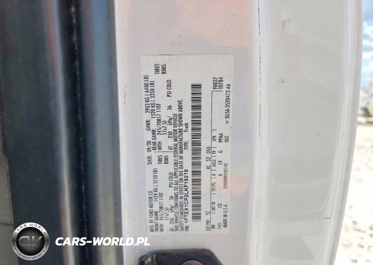 2020 Ford F150 Super Cab VIN:1FTEX1CP2LKF19219 - 12