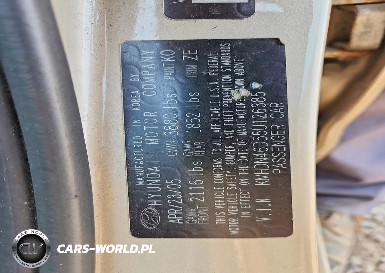 2005 Hyundai Elantra Gls VIN:KMHDN46D55U126385 - 12