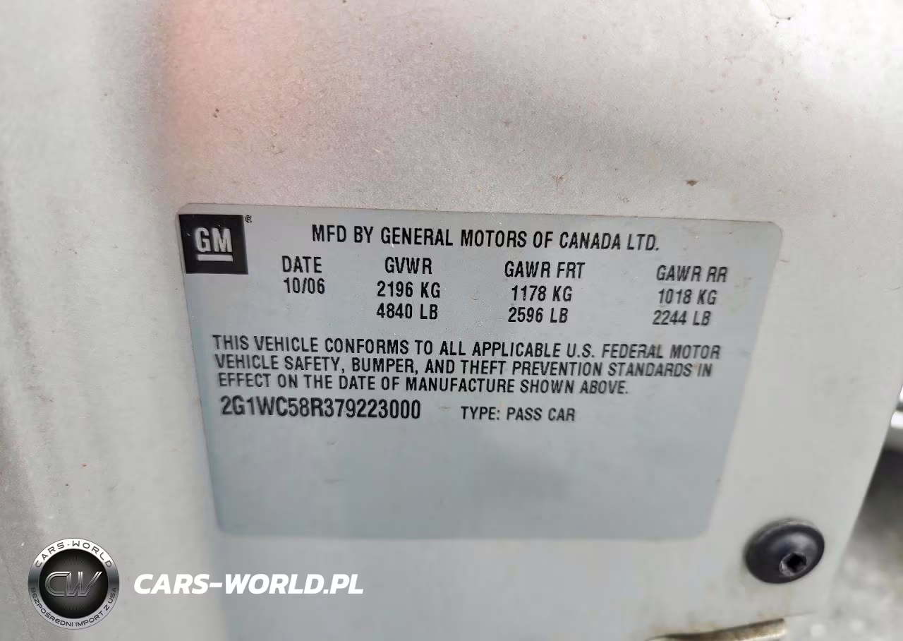 2007 Chevrolet Impala Lt VIN:2G1WC58R379223000 - 12