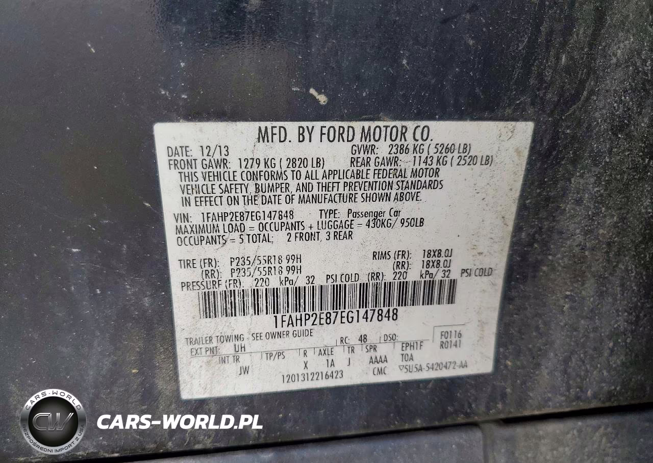 2014 Ford Taurus Sel VIN:1FAHP2E87EG147848 - 12