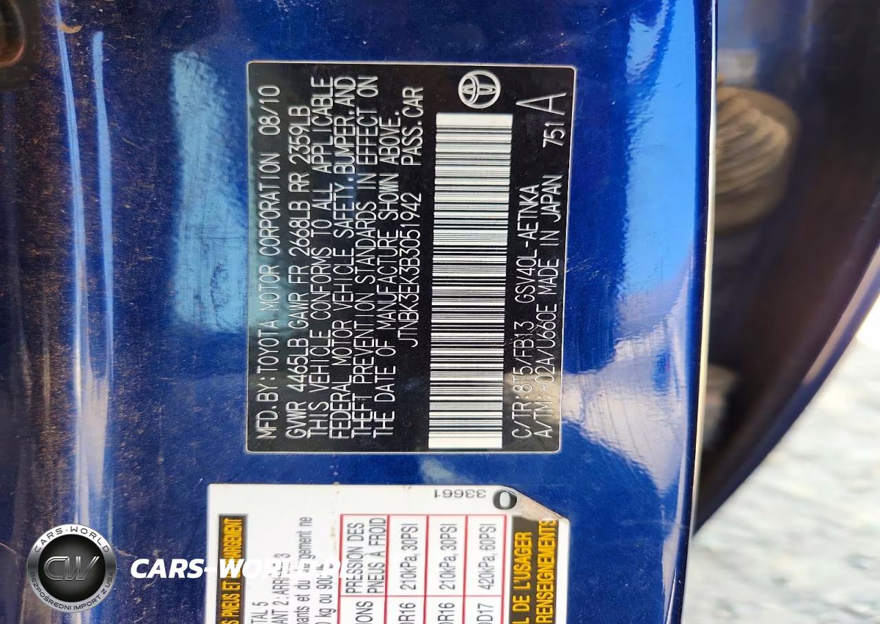 2011 Toyota Camry Le V6 VIN:JTNBK3EK3B3051942 - 12