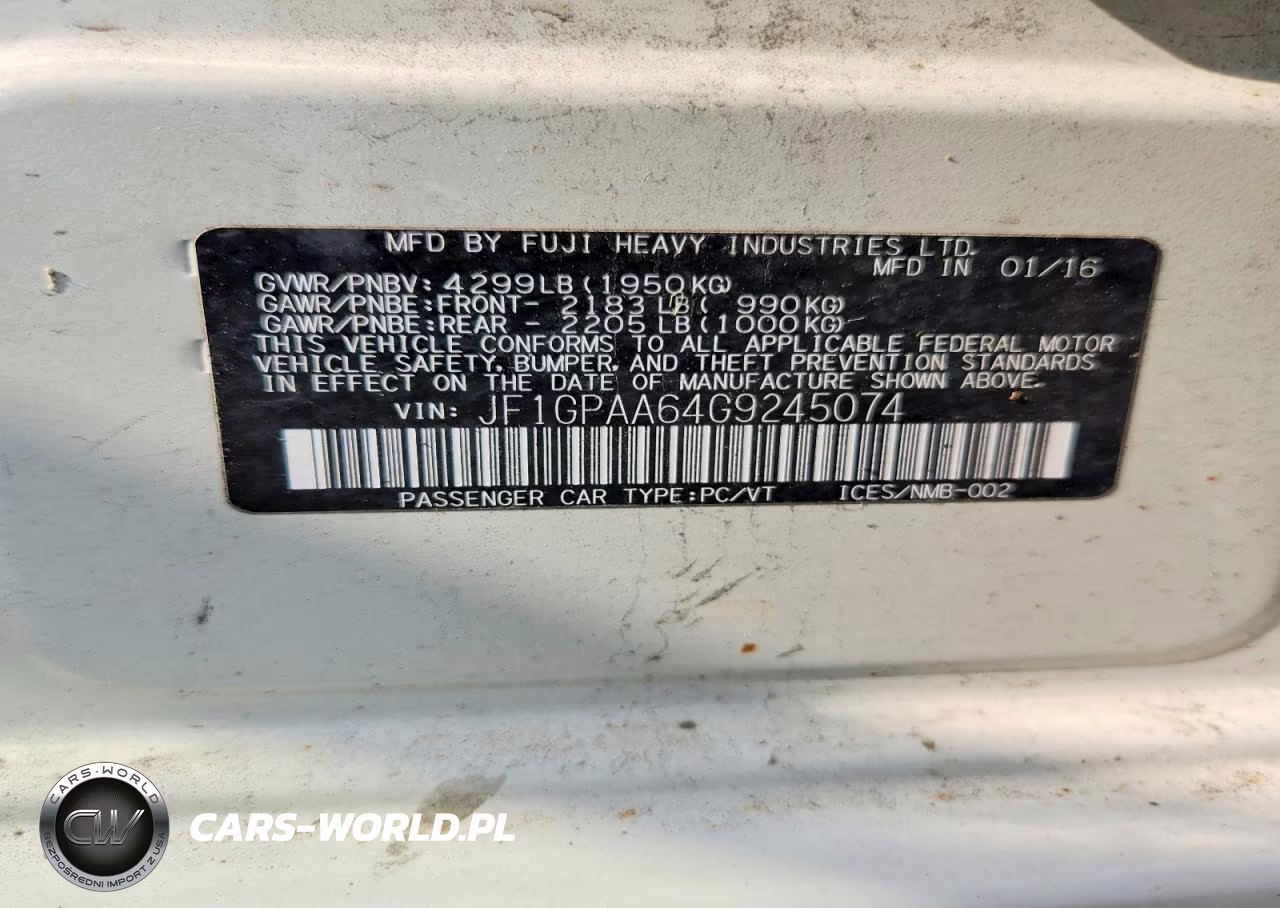 2016 Subaru Impreza VIN:JF1GPAA64G9245074 - 12