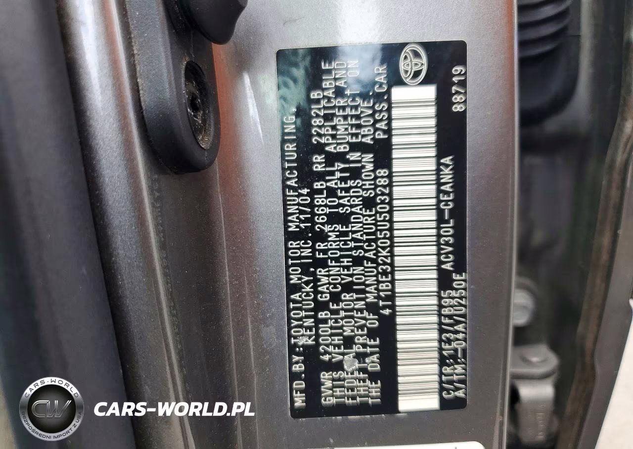 2005 Toyota Camry Standard VIN:4T1BE32K05U503288 - 13
