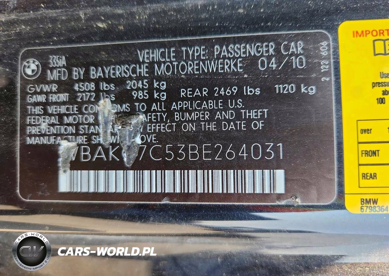 2011 BMW 335 I VIN:WBAKG7C53BE264031 - 12