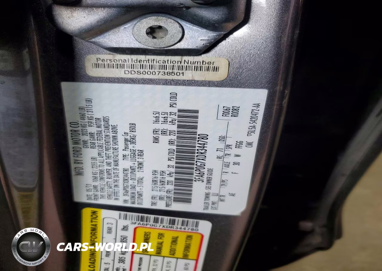 2013 Ford Fusion S VIN:3FA6P0G7XDR344780 - 12