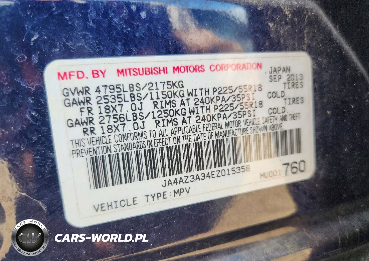 2014 Mitsubishi Outlander Se VIN:JA4AZ3A34EZ015358 - 13