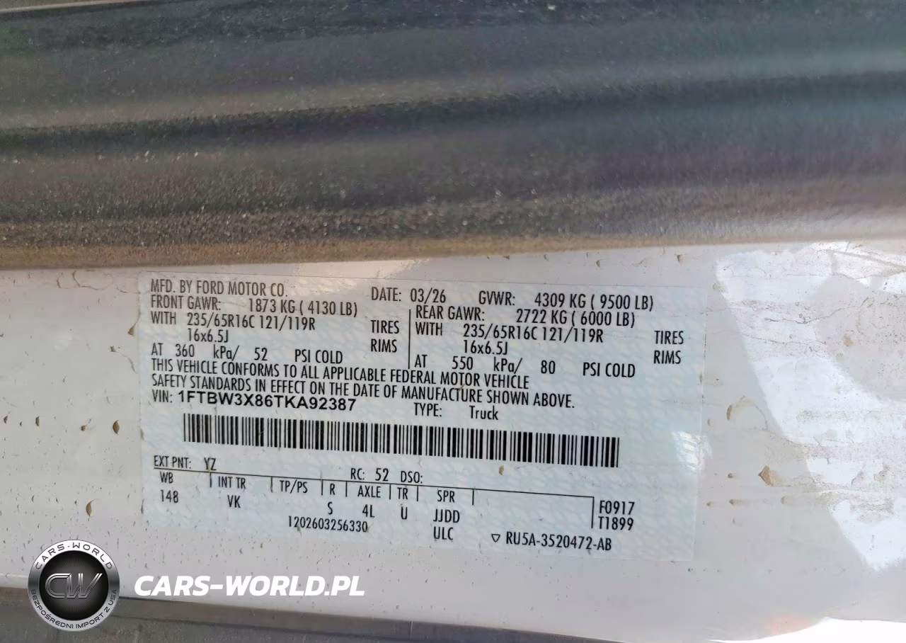 2026 Ford Transit T-350 Delivery Van VIN:1FTBW3X86TKA92387 - 13