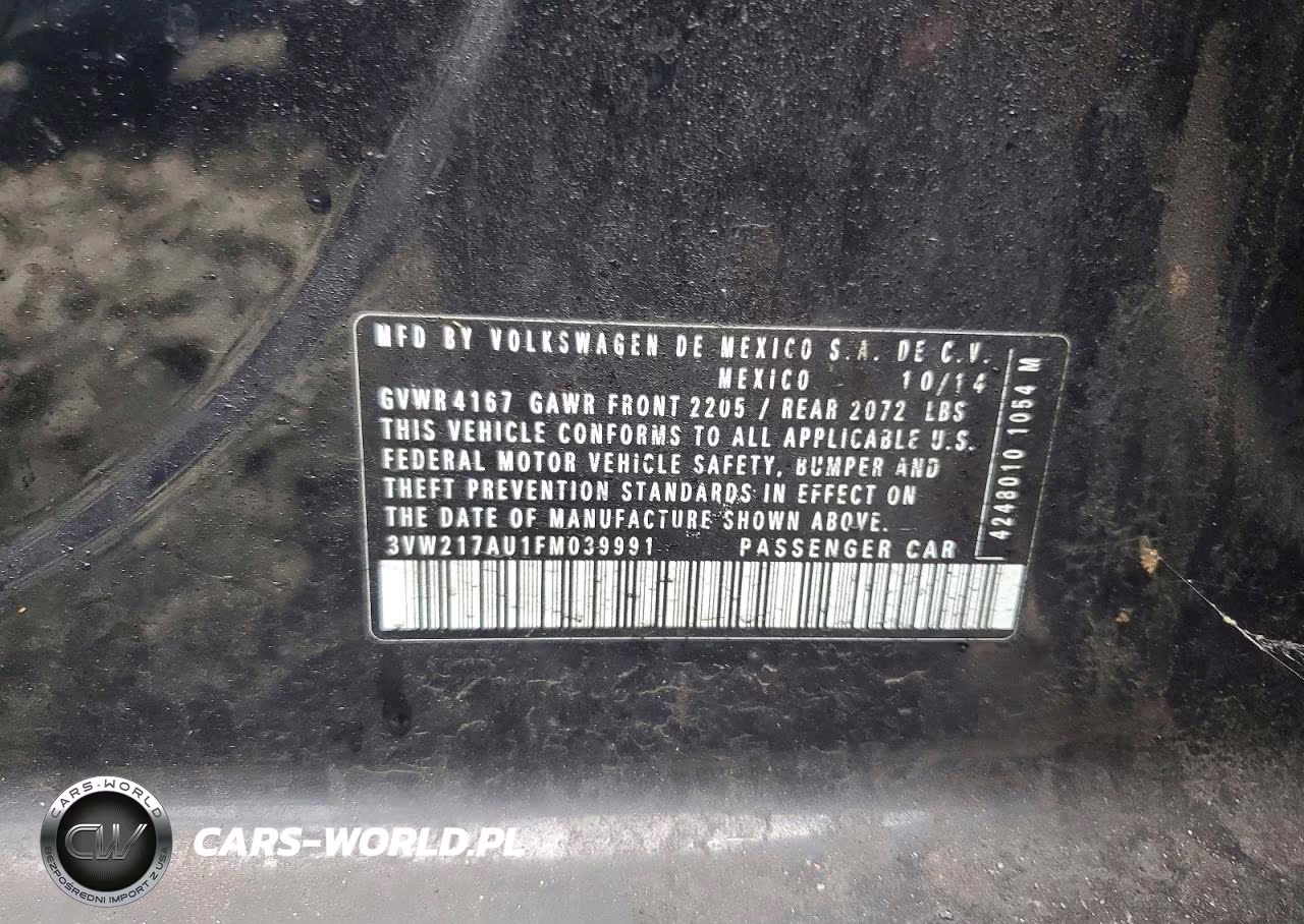 2015 Volkswagen Golf VIN:3VW217AU1FM039991 - 12